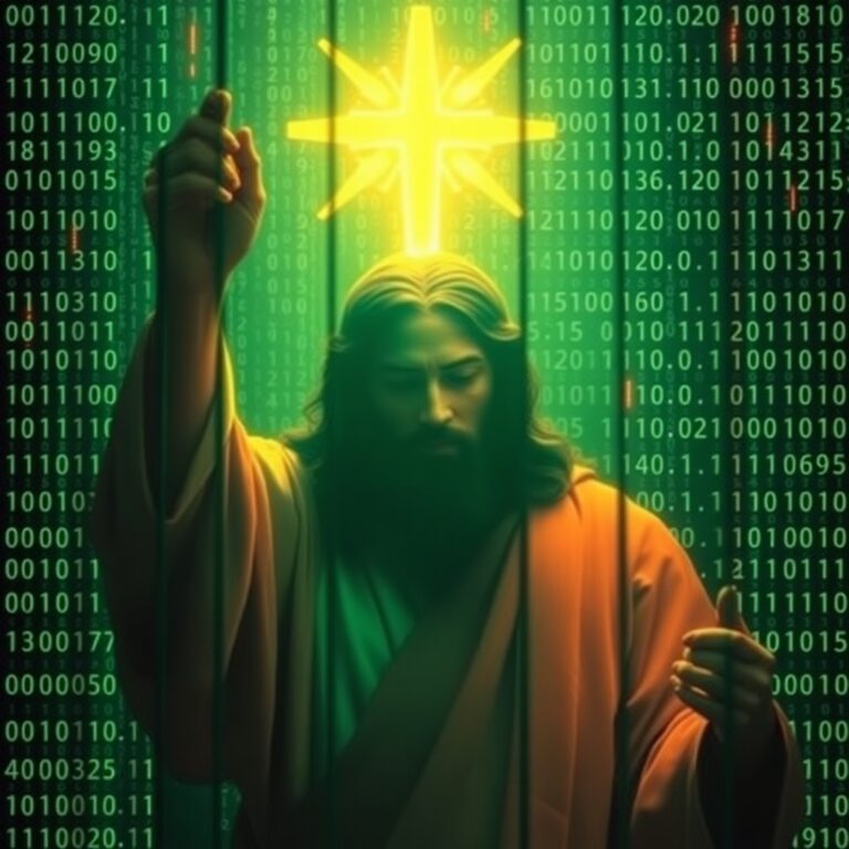 King_Kaos_Jesus_Christ_in_a_digital_prison_surrounded_by_mat_8b557c92-d728-4eaf-a8dc-4351c7a71e6a